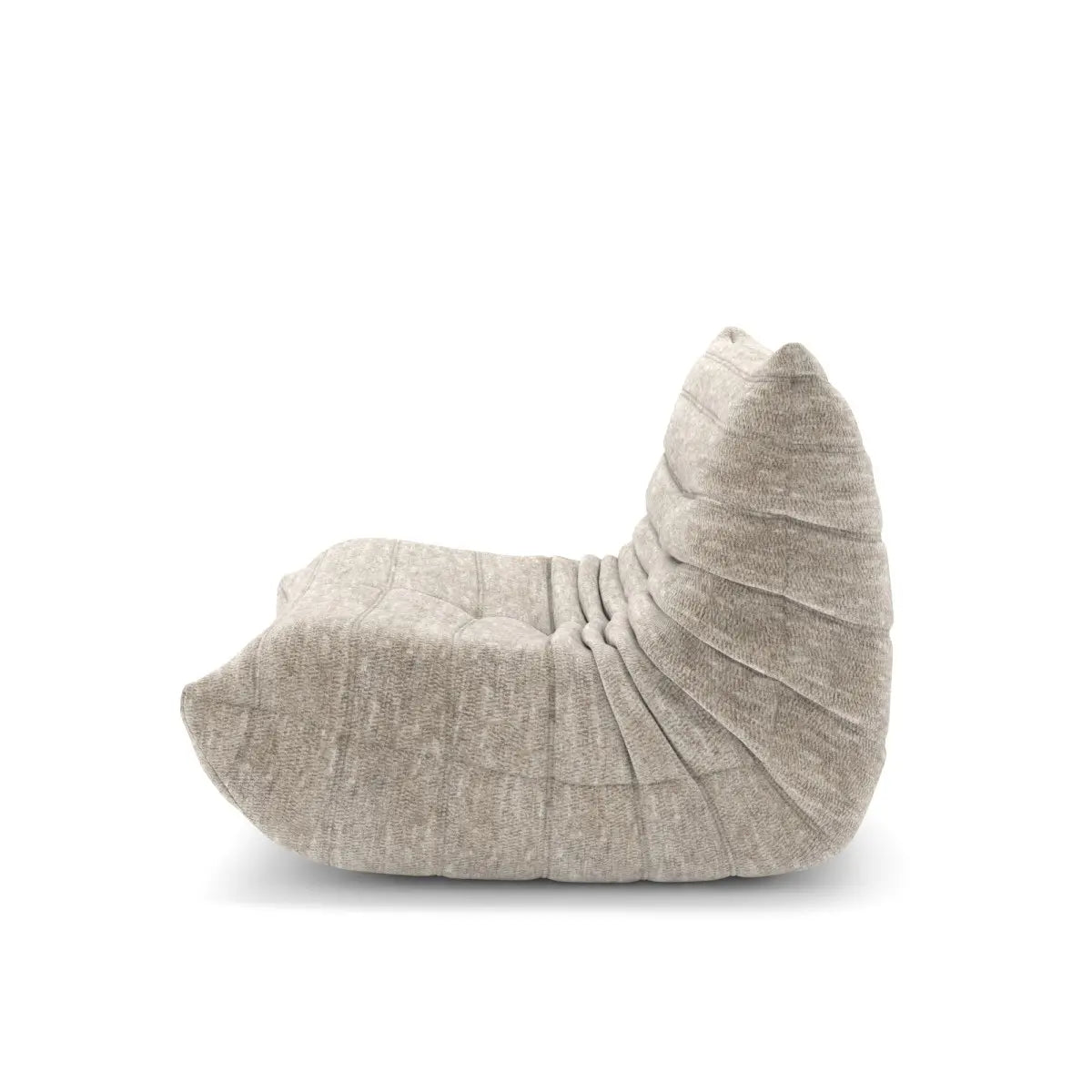 Fauteuil d'appoint Kendall Beige | Design plissé et mousse 60D