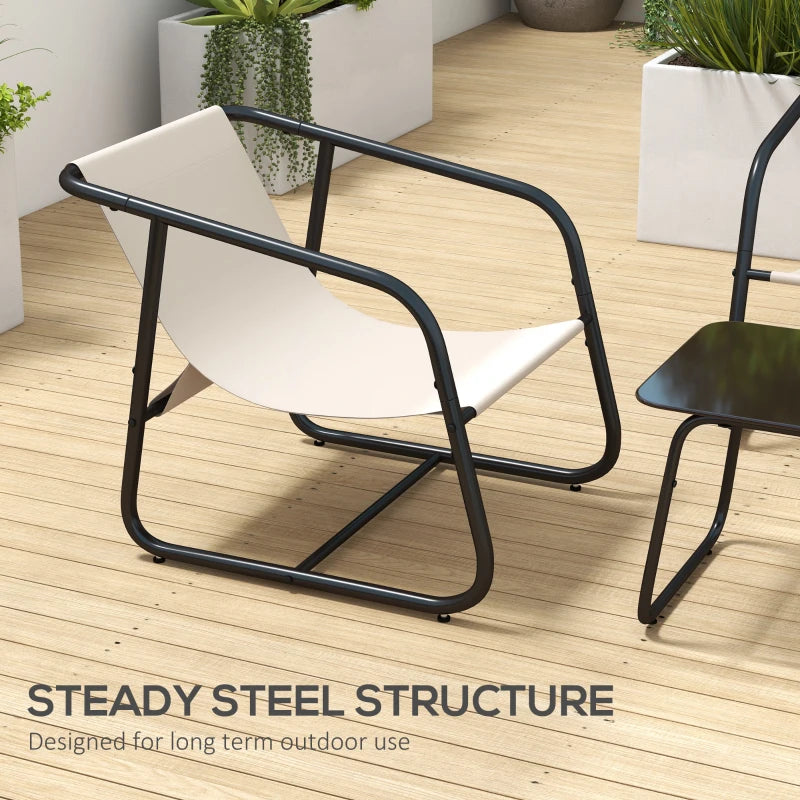 Ensemble de canapé de jardin, ensemble de meubles de conversation de patio 4 pièces avec Table en verre, maille respirante, blanc crème