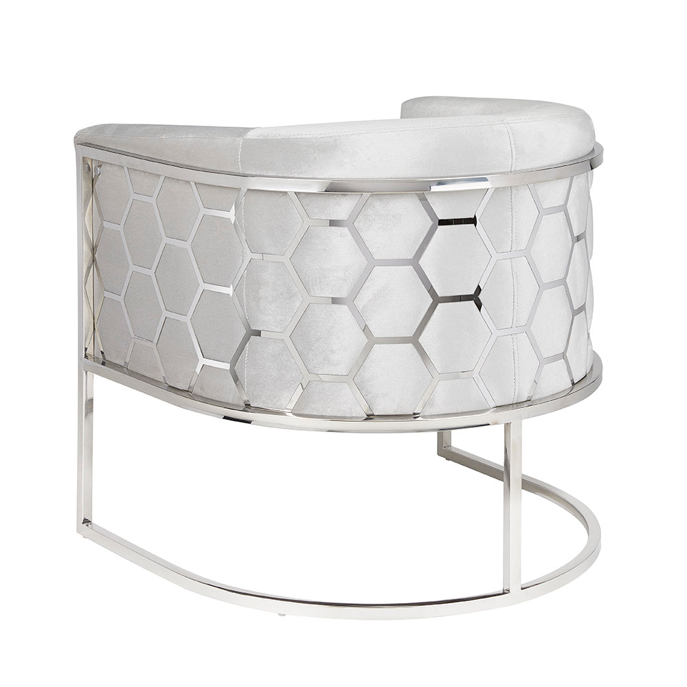 Chaise nid d'abeille : velours gris