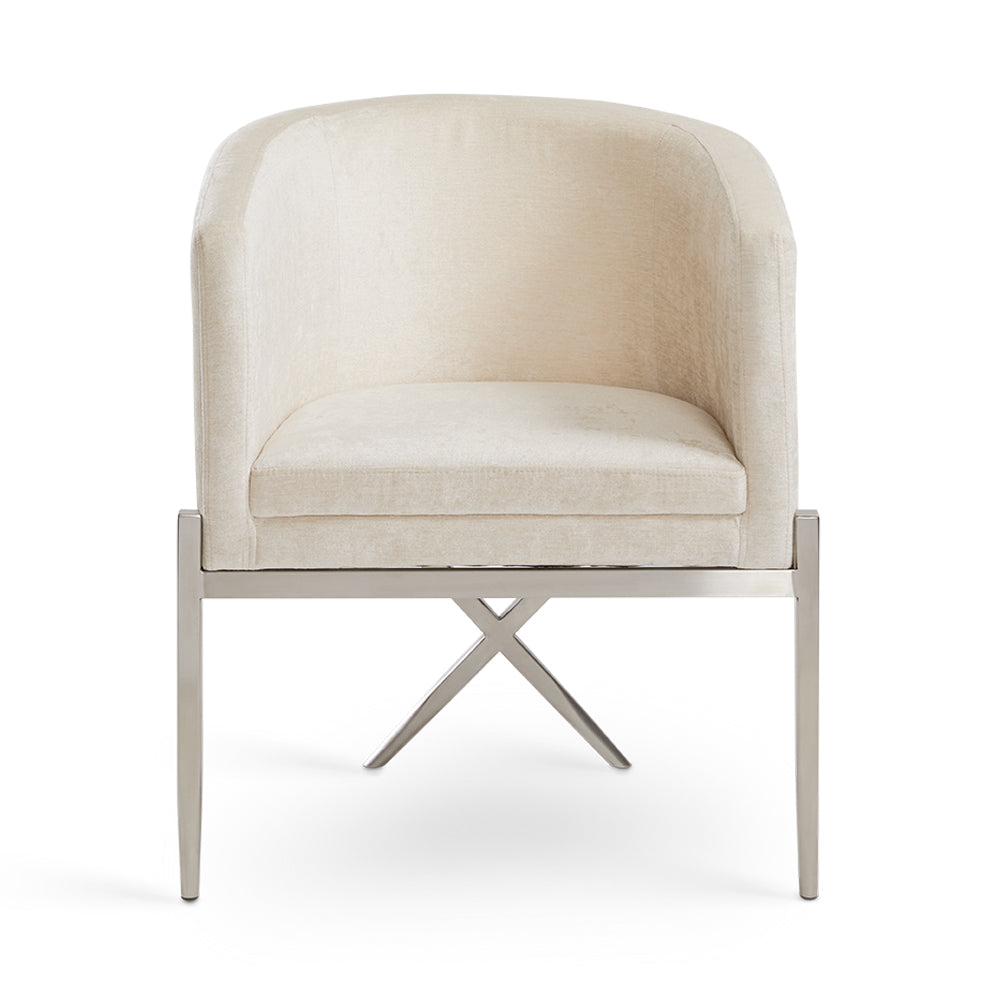 Chaise d'appoint Anton : tissu ivoire