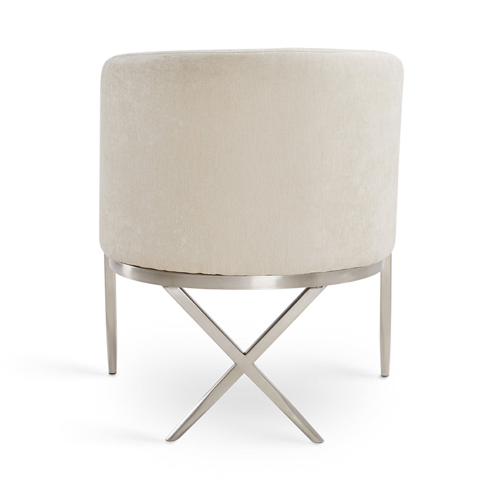 Chaise d'appoint Anton : tissu ivoire