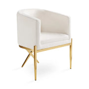 Chaise ANTON GY-AC-8391G Contessa Vanilla avec structure or brossé