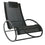 Chaise longue à bascule en textilène pour patio, siège inclinable d'extérieur à bascule orbitale zéro gravité avec oreiller rembourré noir