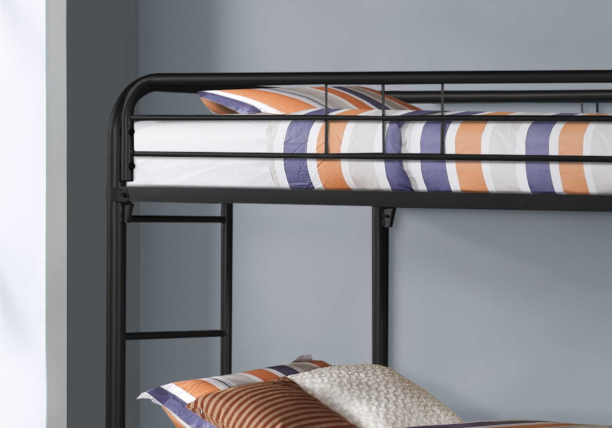 BUNK BED - TWIN / TWIN SIZE / BLACK METAL : I 2230K