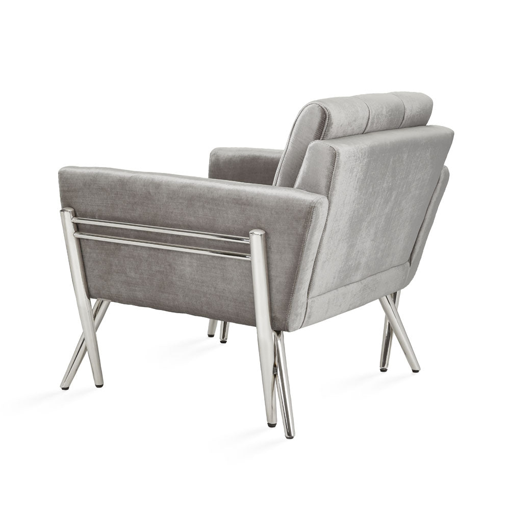 Chaise d'appoint Morgan : velours gris