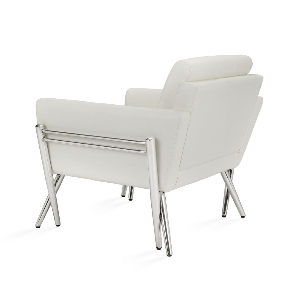 Chaise d'appoint Morgan : similicuir blanc