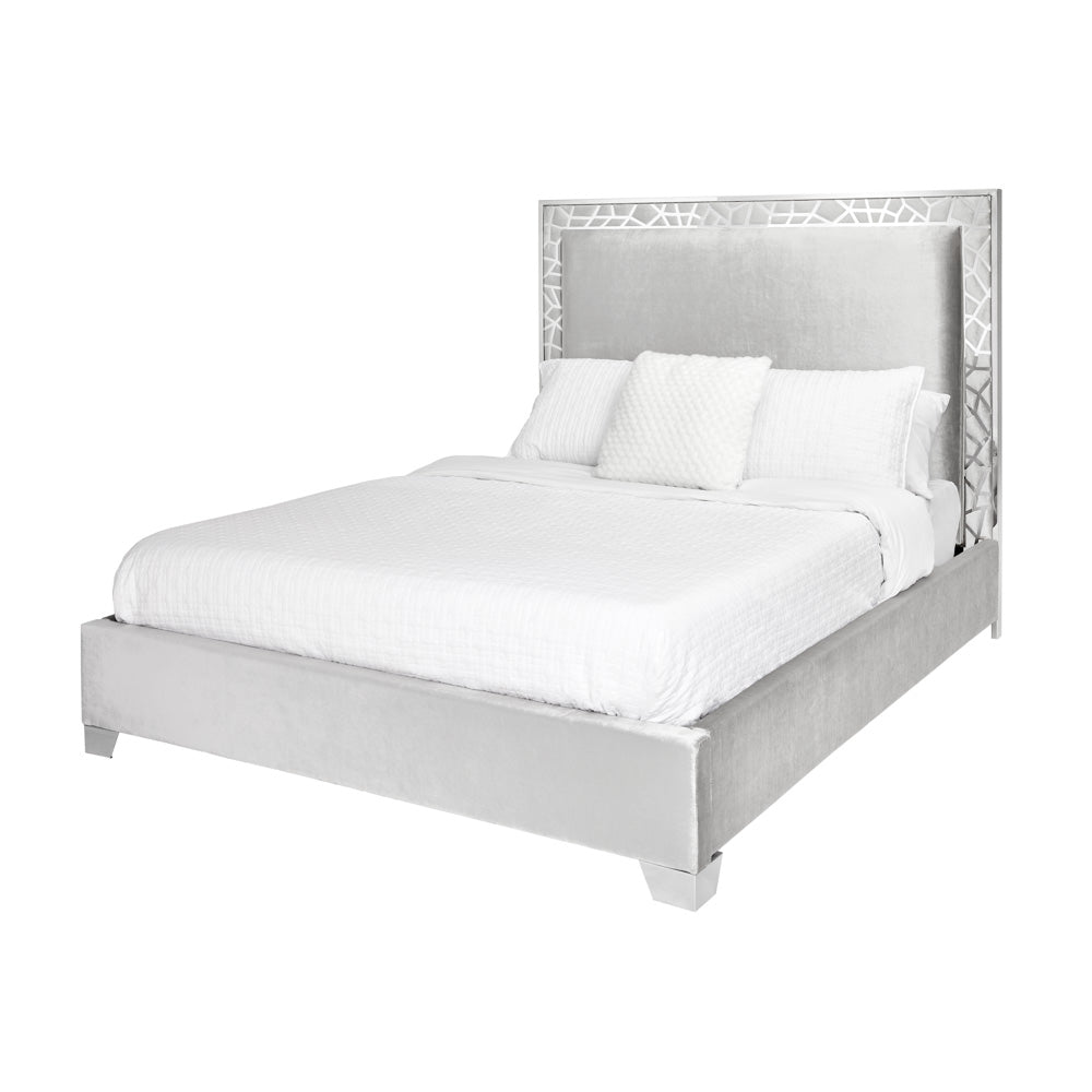 Lit Wellington : Velours Gris