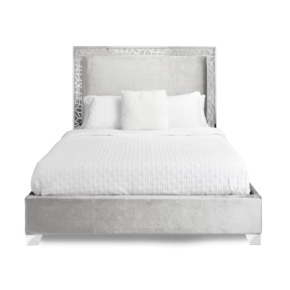 Lit Wellington : Velours Gris