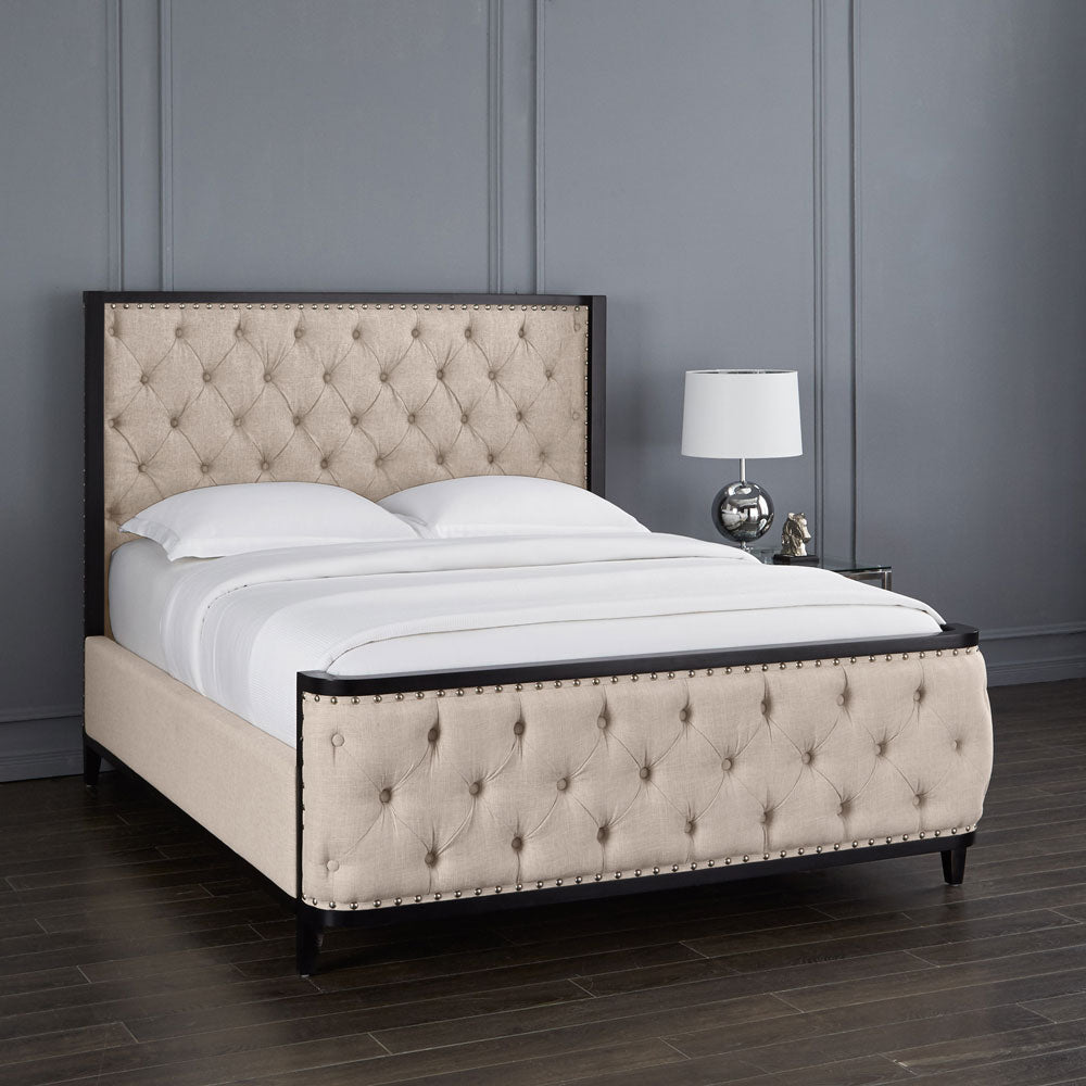 Swire Bed : Linge de Lit Beige en Lin - Qualité Confortable pour une Chambre Élégante