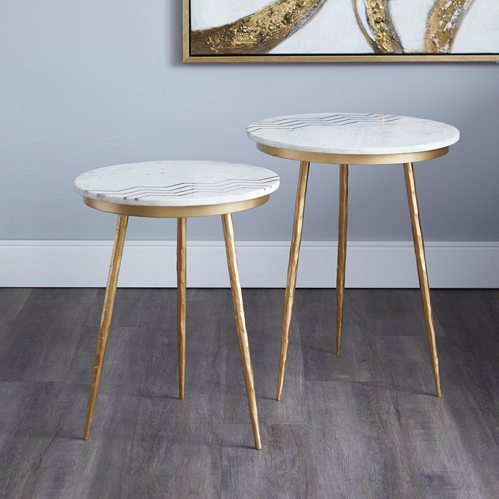 Tables de bout Belvin : marbre blanc