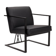 Chaise Fairmont en similicuir noir - Cadre noir