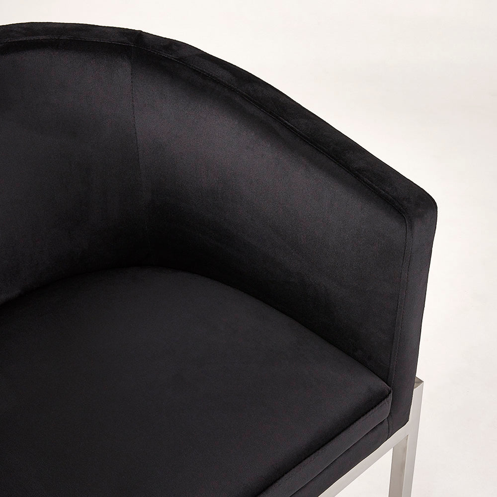 Chaise d'appoint Anton : velours noir