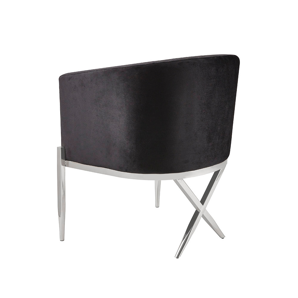 Chaise d'appoint Anton : velours noir