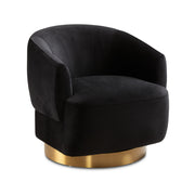 Chaise d'appoint pivotante Liam : velours noir