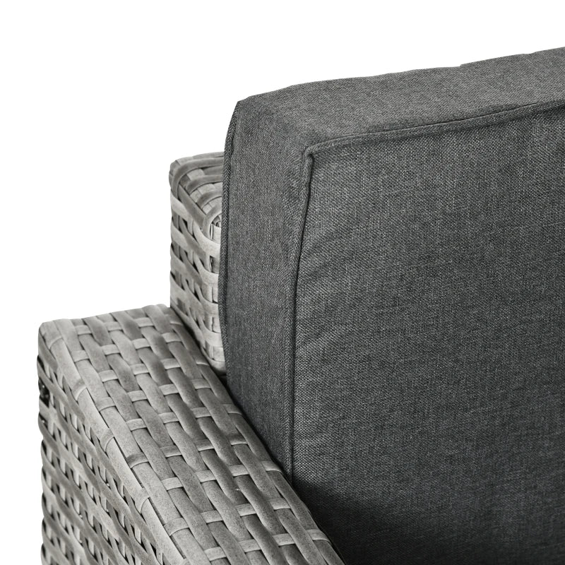 Ensemble de canapé de Patio en osier 4 pièces, meubles de conversation d'extérieur en rotin PE avec siège Extra large