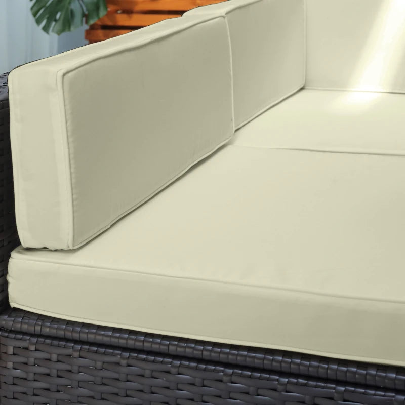 Ensemble sectionnel de jardin en osier, 7 pièces, avec Table à thé, Patio, canapé de salon en rotin avec coussin pour l'extérieur
