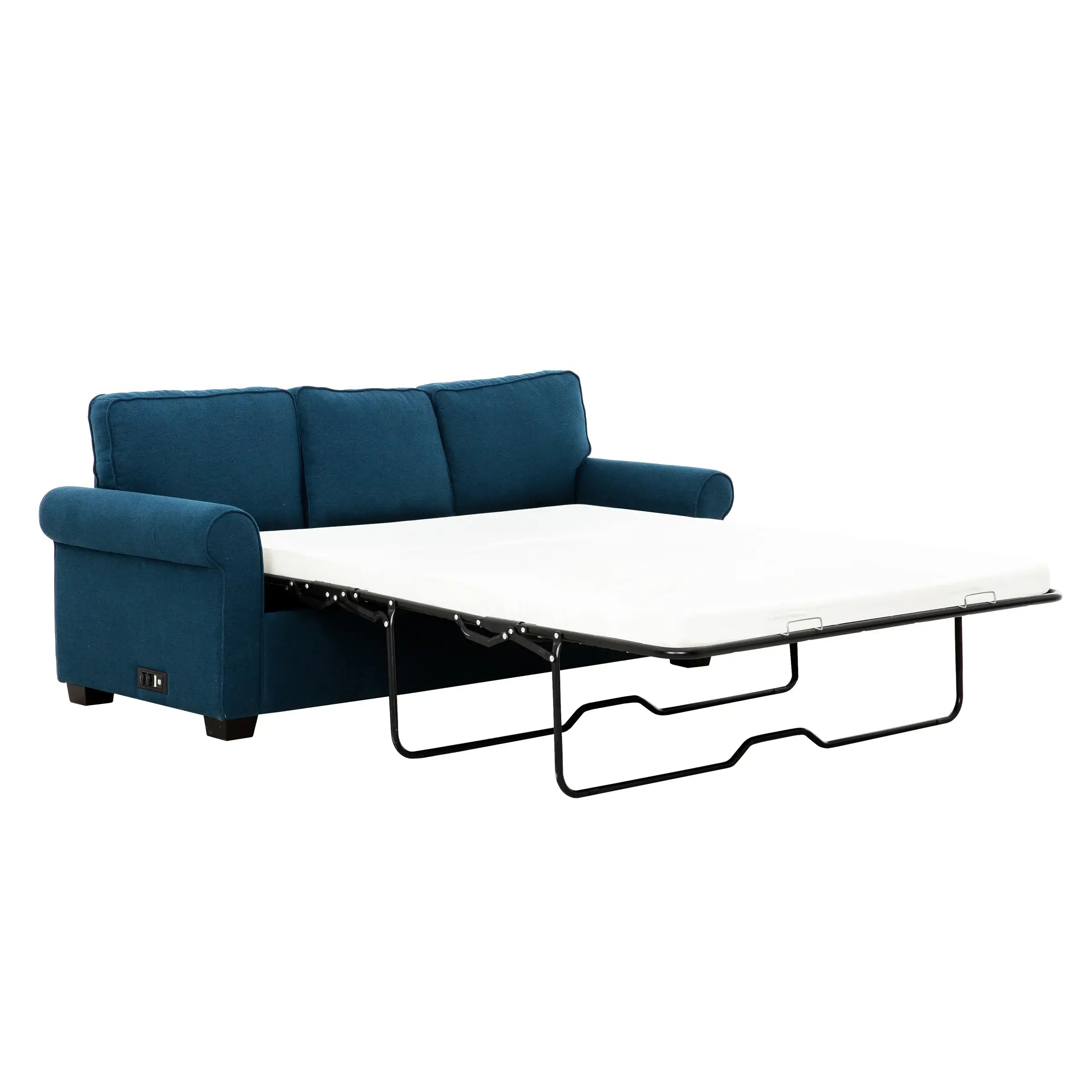 Sofa-Lit Bleu Marin avec Matelas Queen