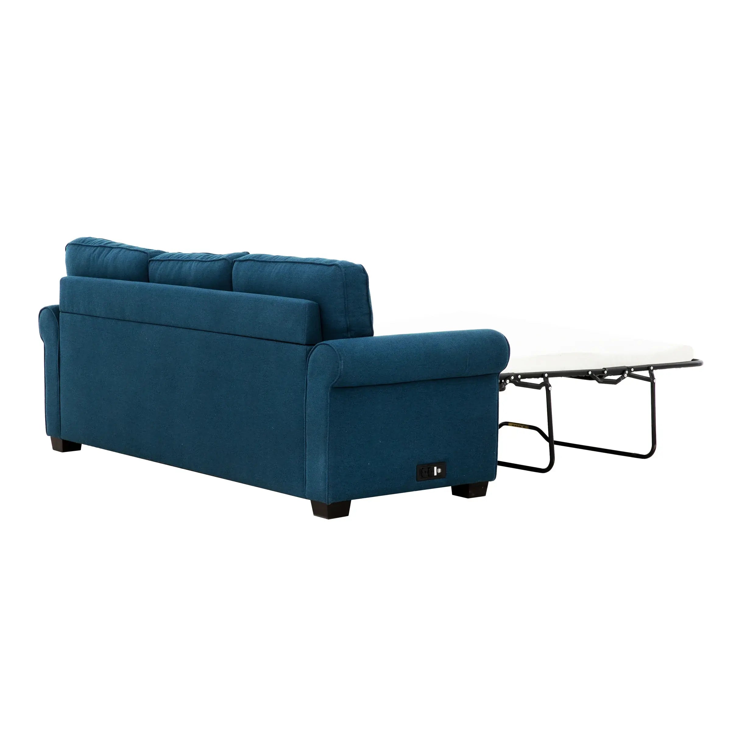 Sofa-Lit Bleu Marin avec Matelas Queen