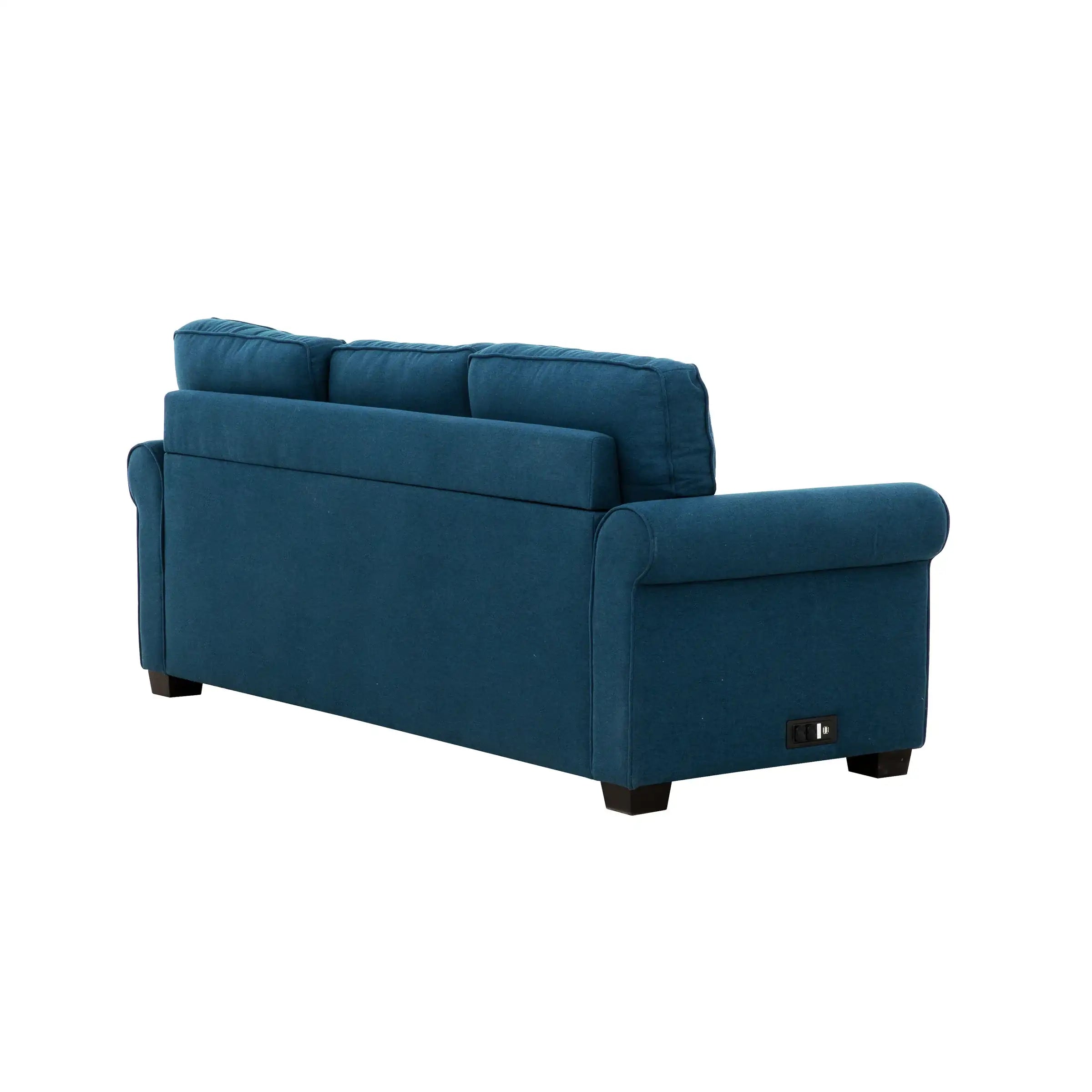 Sofa-Lit Bleu Marin avec Matelas Queen