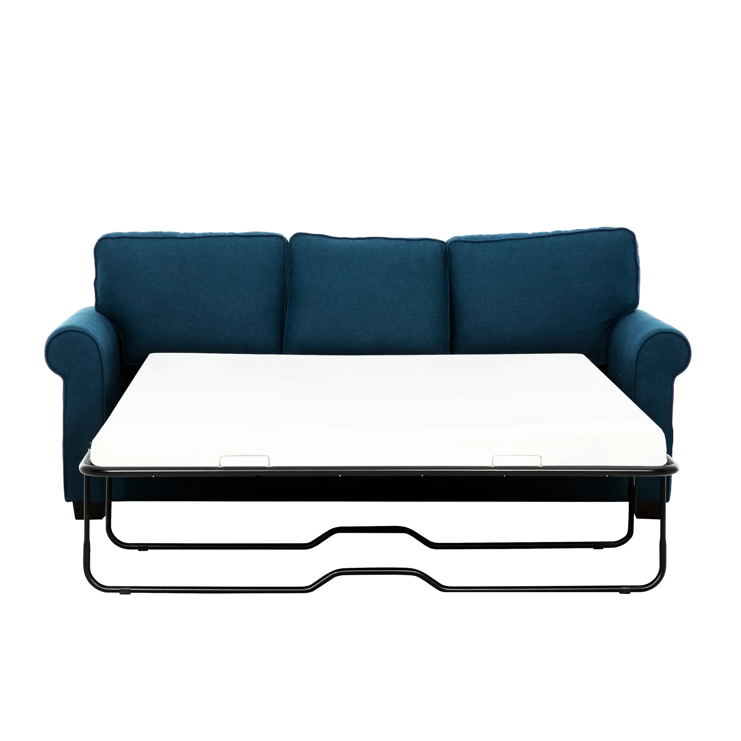 Sofa-Lit Bleu Marin avec Matelas Queen