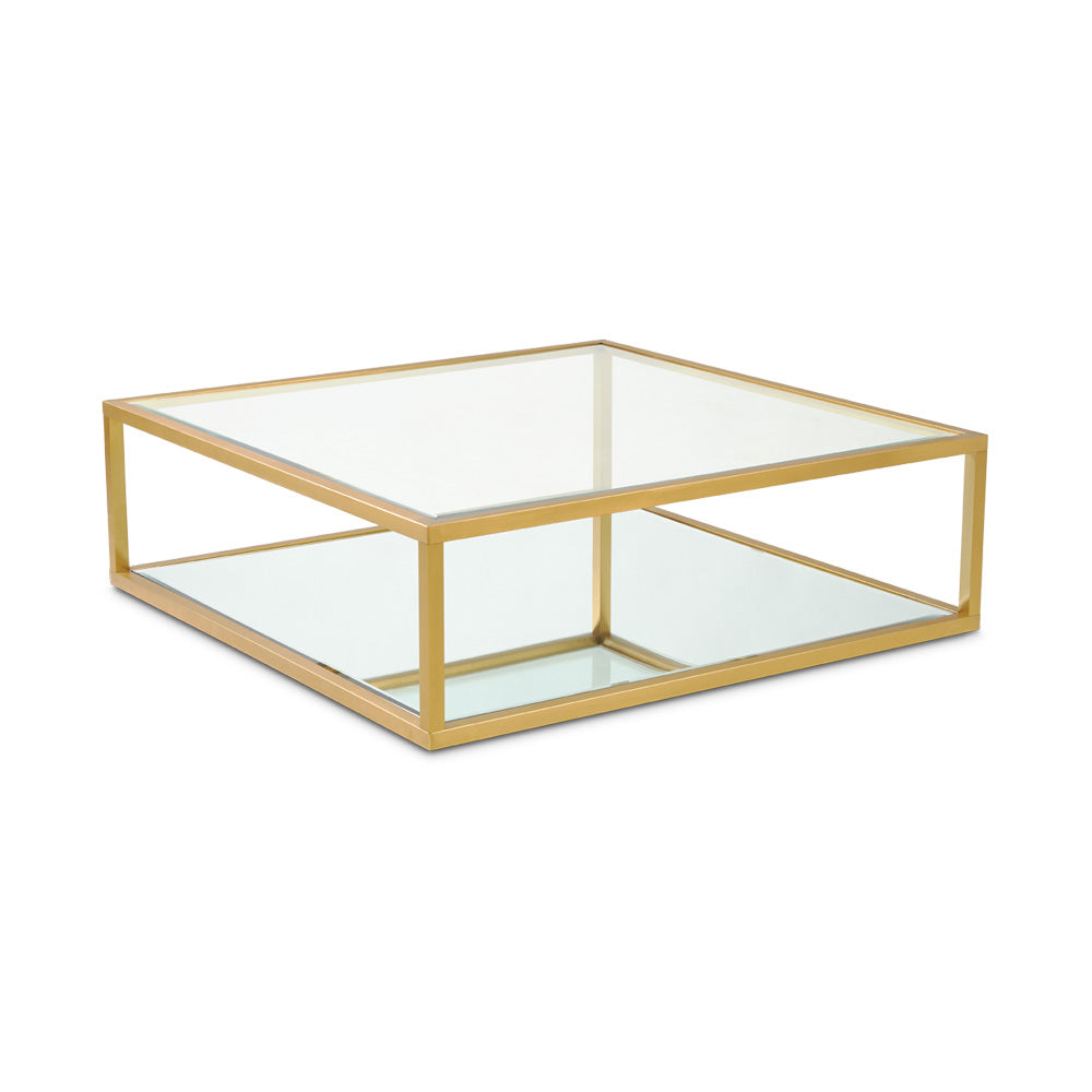 Table basse carrée caspienne : or