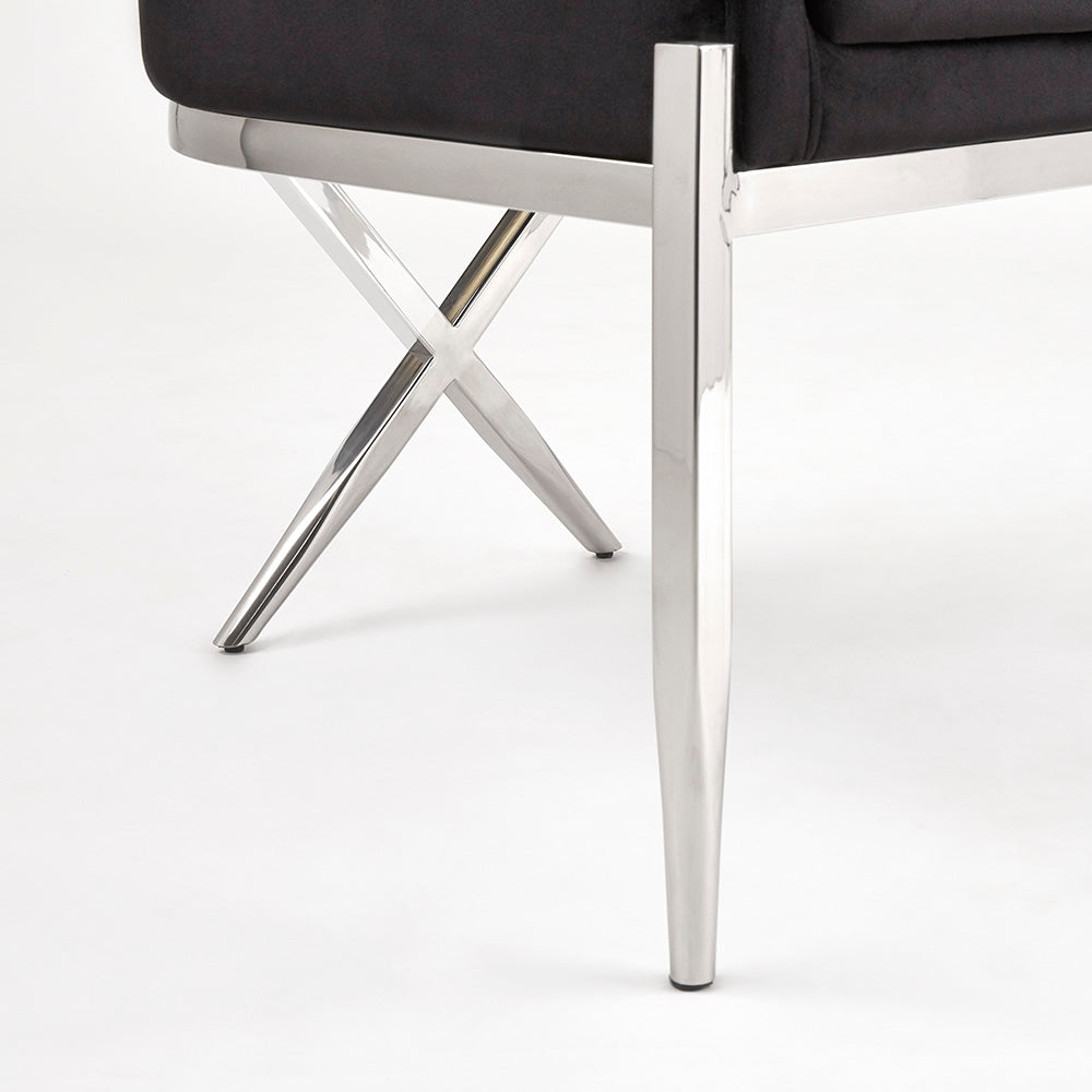 Chaise d'appoint Anton : velours noir