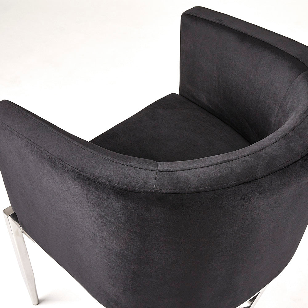 Chaise d'appoint Anton : velours noir