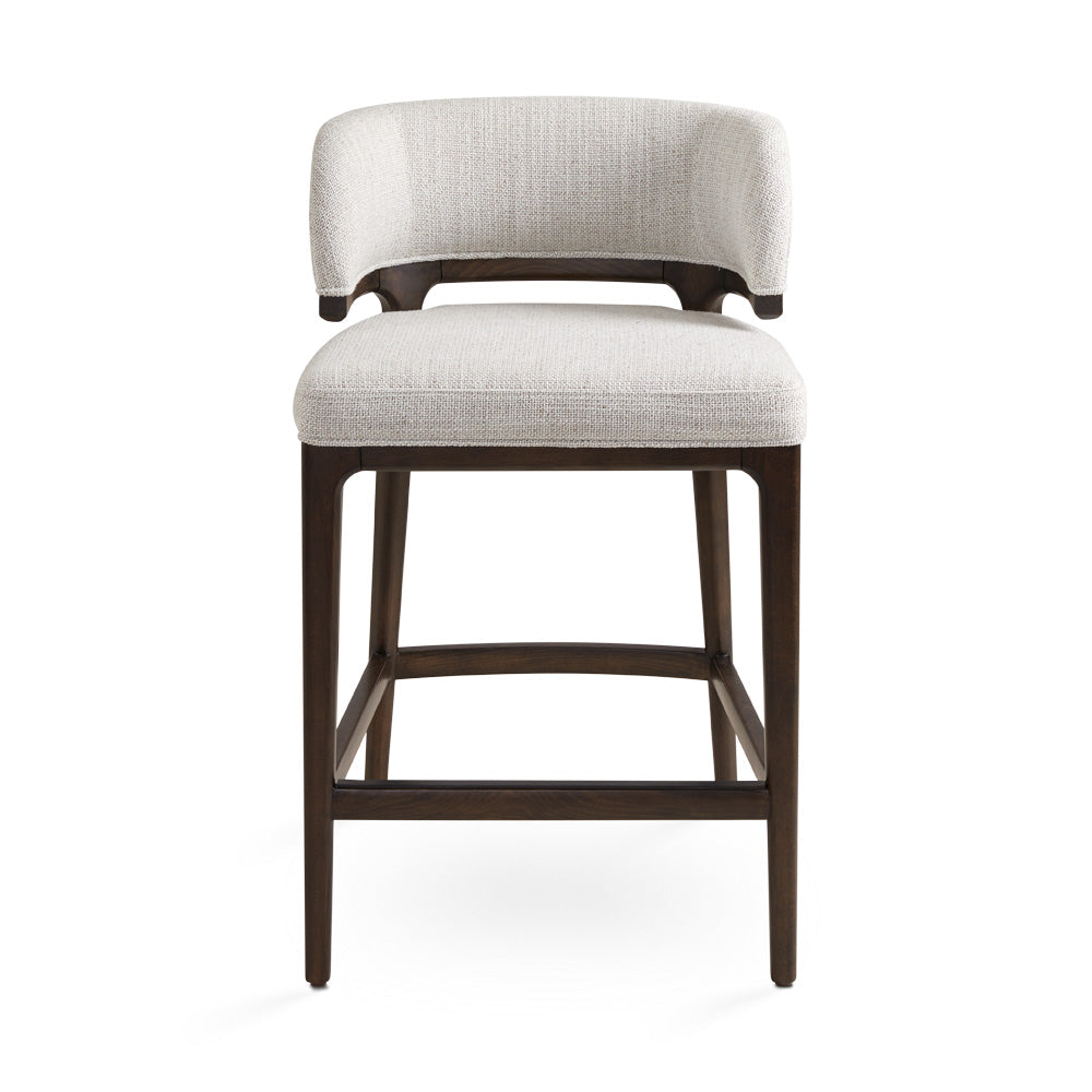 Chaise de bar Calvin : lin gris