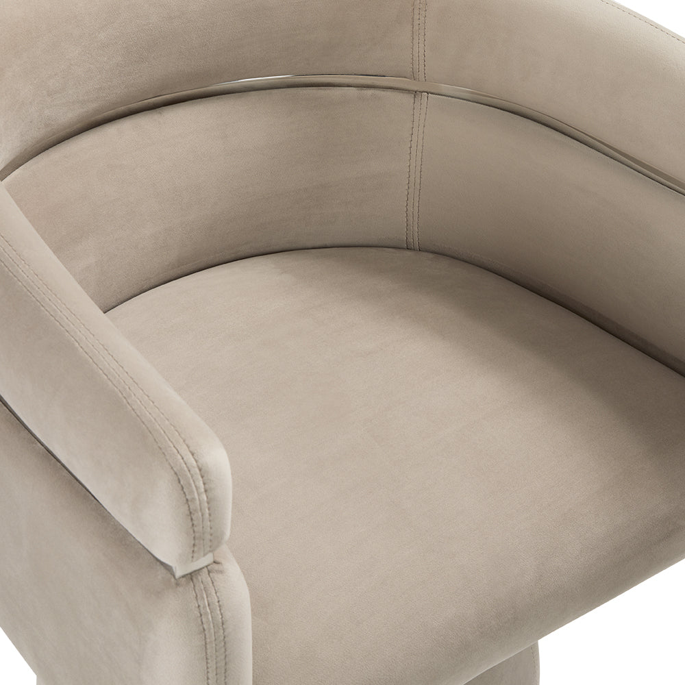 Chaise Obi - Velours Crème