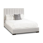 Lit Queen Rembourré Lit Matelassé en Lin Gris Channel Bed GY-BED-299Q