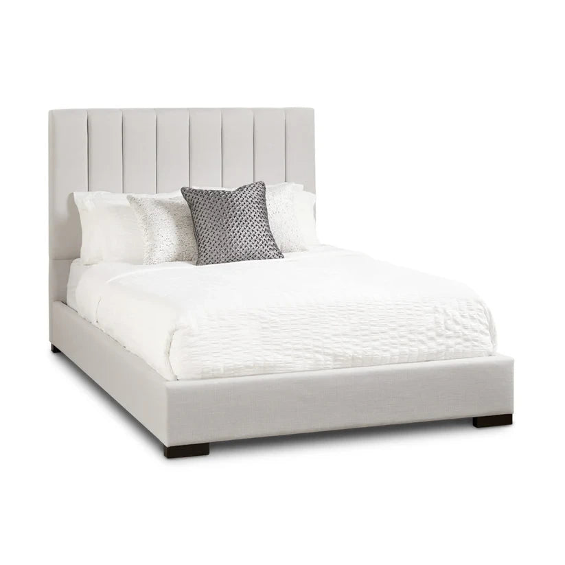 Lit Queen Rembourré Lit Matelassé en Lin Gris Channel Bed GY-BED-299Q