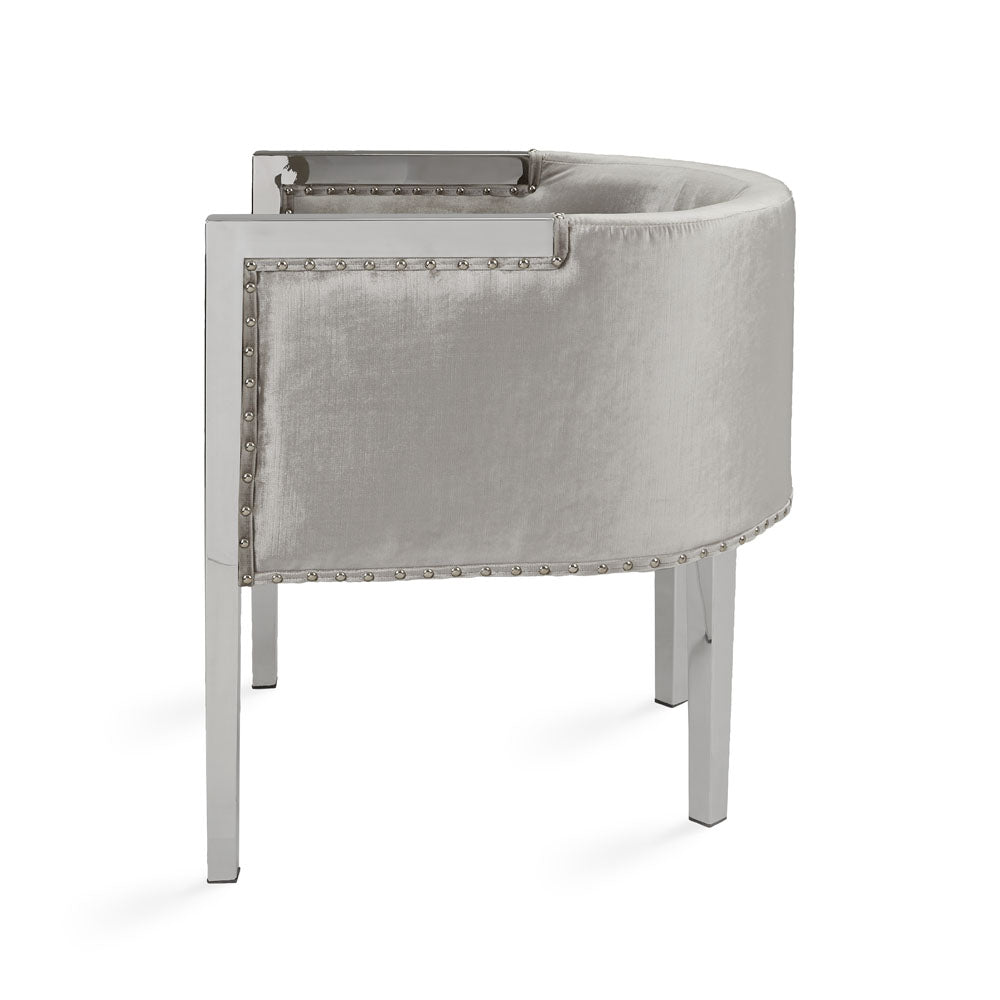 Chaise d'appoint Elvis : velours gris