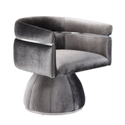 Chaise Obi en velours charbon de bois