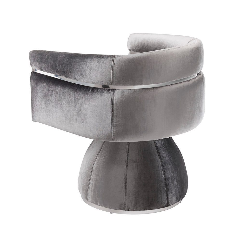 Chaise Obi en velours charbon de bois