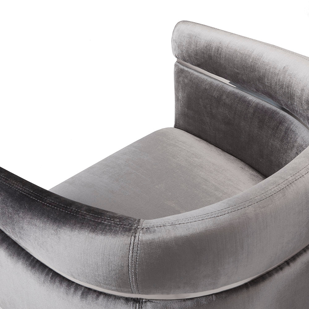 Chaise Obi en velours charbon de bois