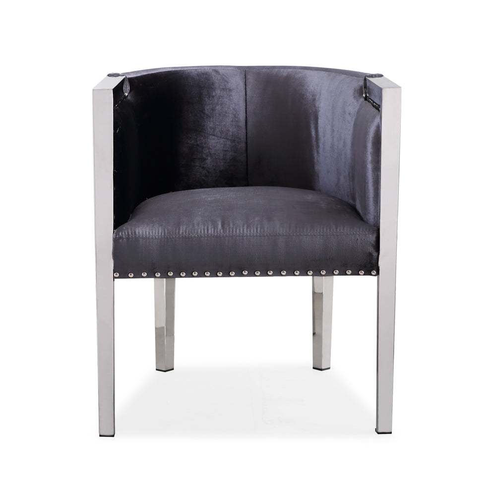 Chaise d'appoint Elvis : velours charbon de bois