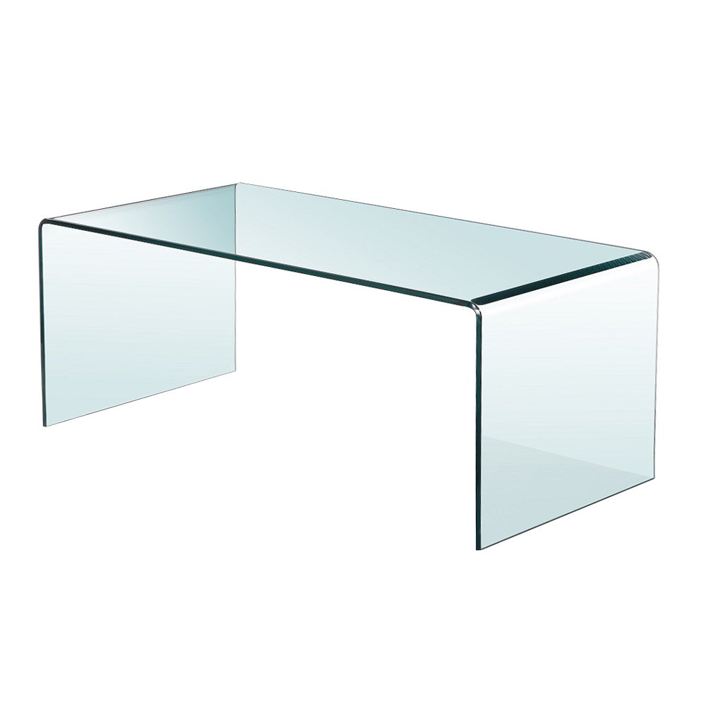Table basse en verre courbé sans étagère