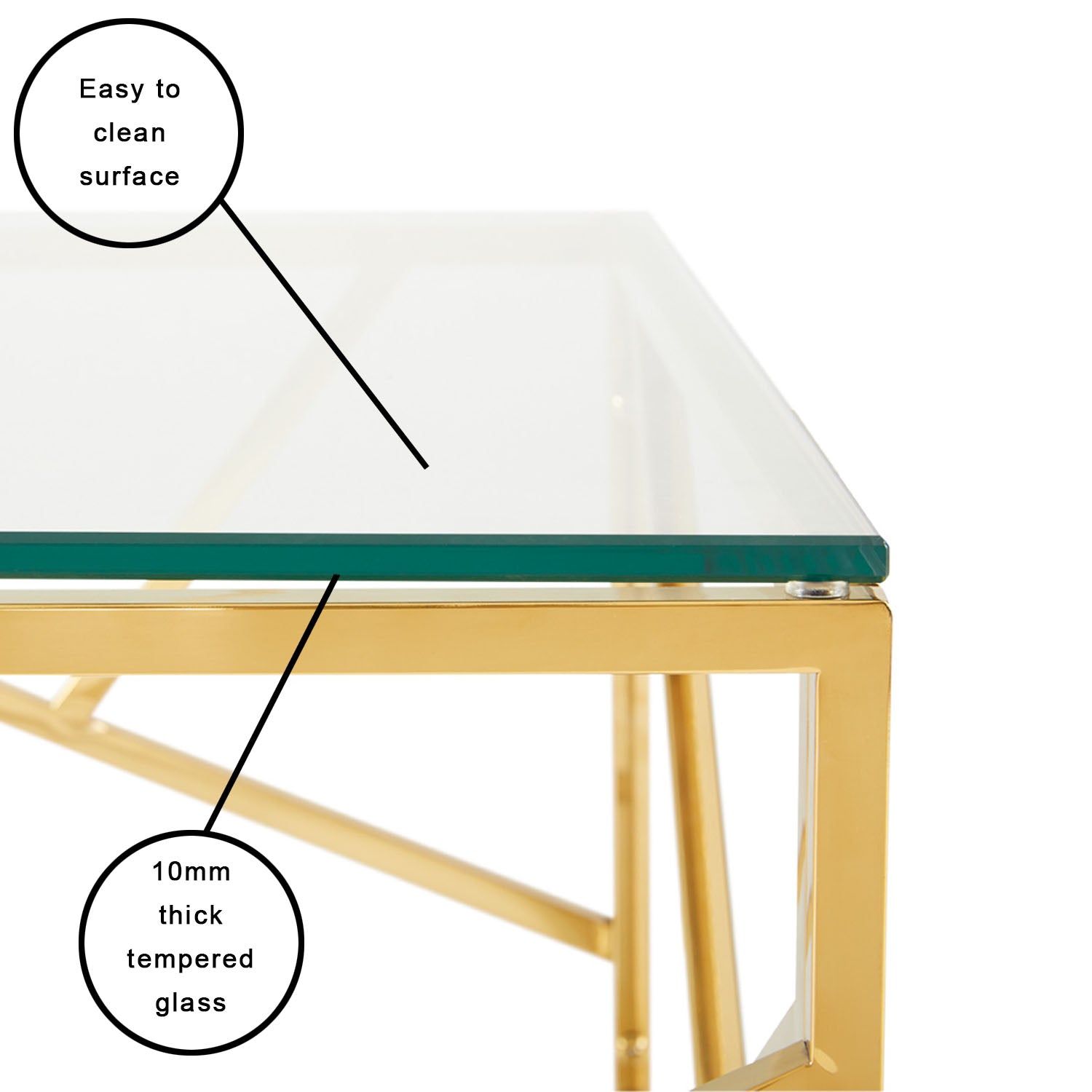 Table basse Carole dorée