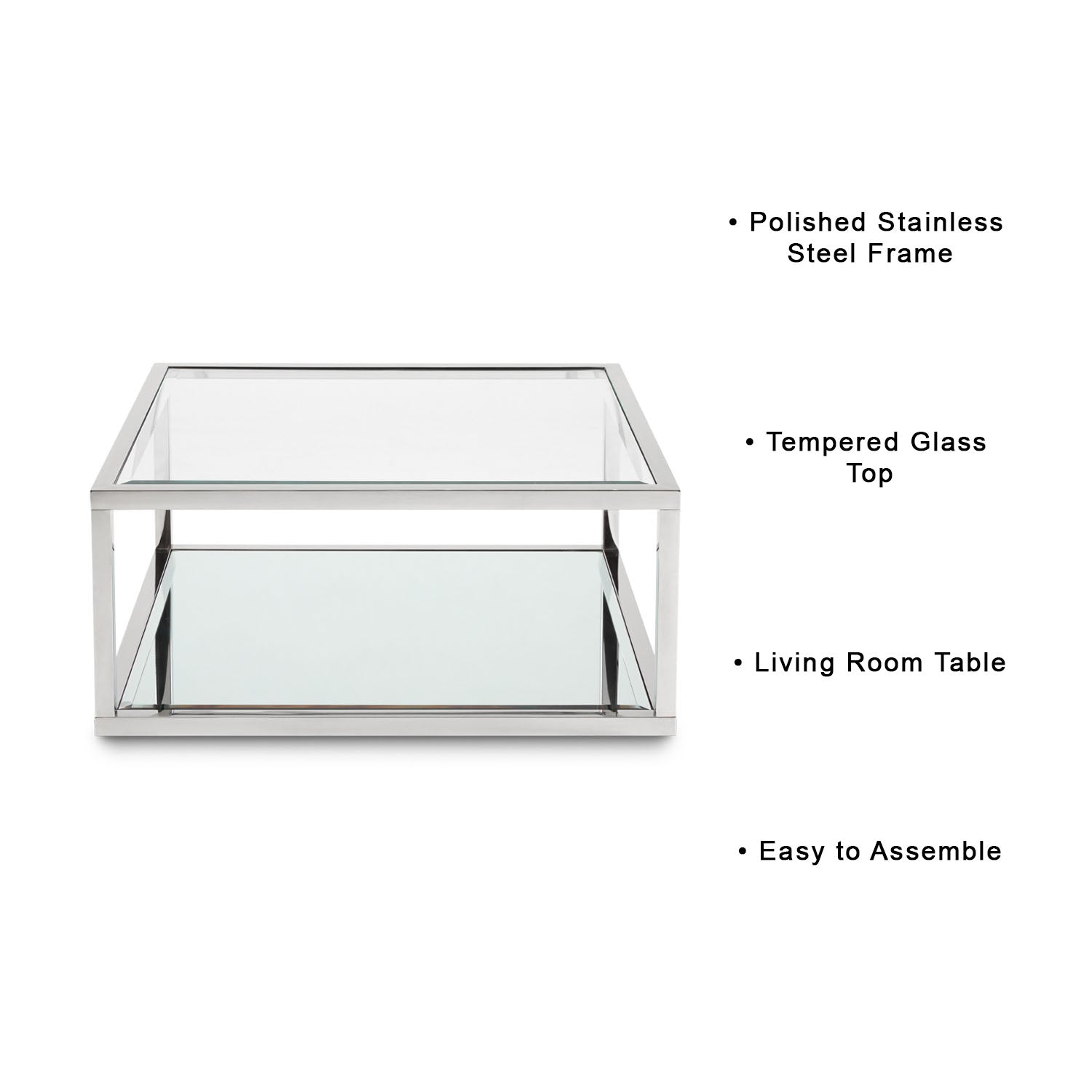Table basse carrée Caspian : taille condo
