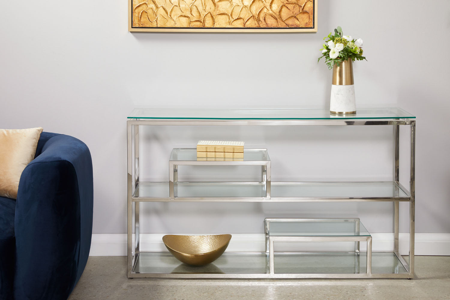 Table console en acier Barolo