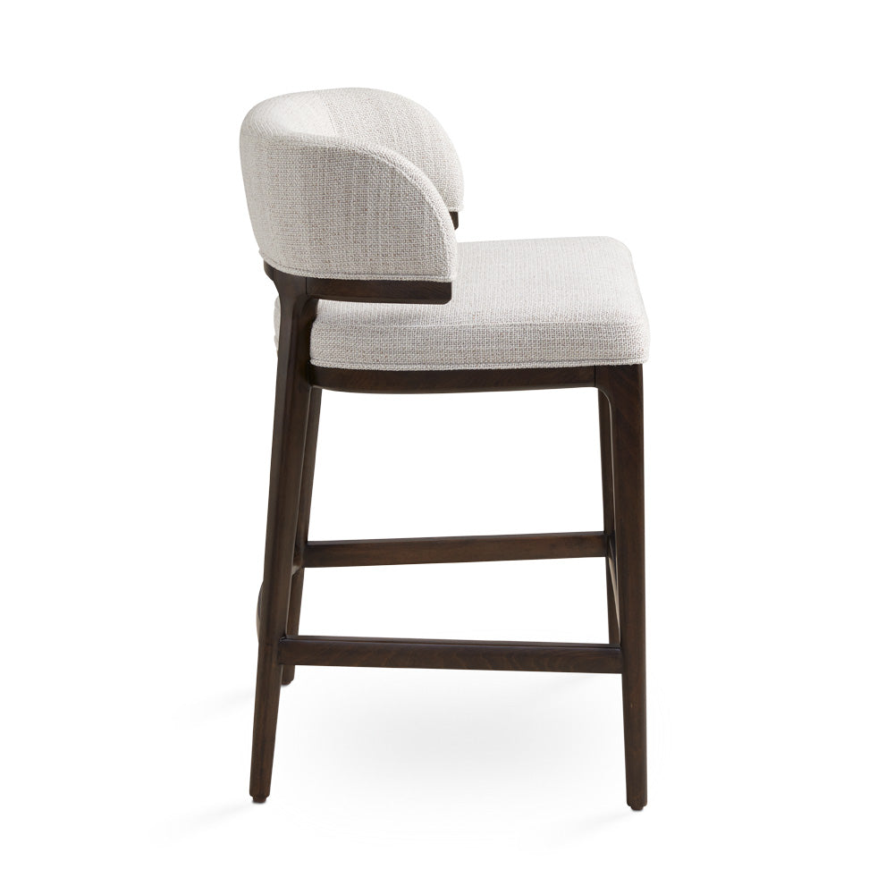 Chaise de bar Calvin : lin gris