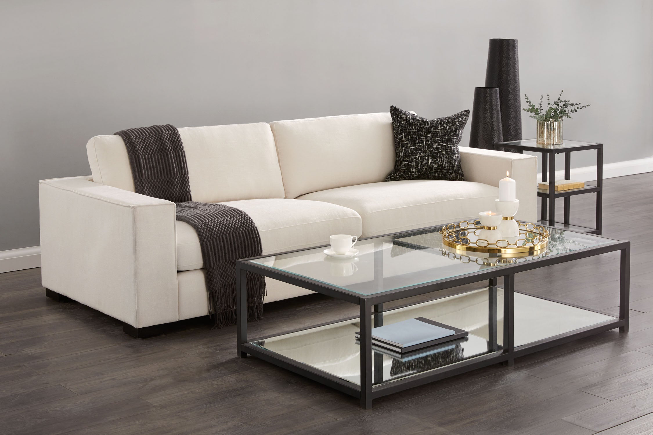 Table basse noire caspienne : rectangulaire