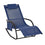 Chaise à bascule de patio avec tissu en maille, chaise longue d'extérieur à bascule avec appui-tête amovible et poche latérale pour jardin, terrasse, pelouse, bleu