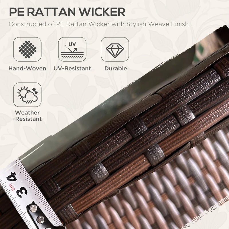 Meubles de patio en rotin PE 3 pièces avec coussins, ensembles de canapés de conversation d'extérieur en osier avec repose-pieds et deux oreillers, pour bord de piscine, arrière-cour, jardin, beige