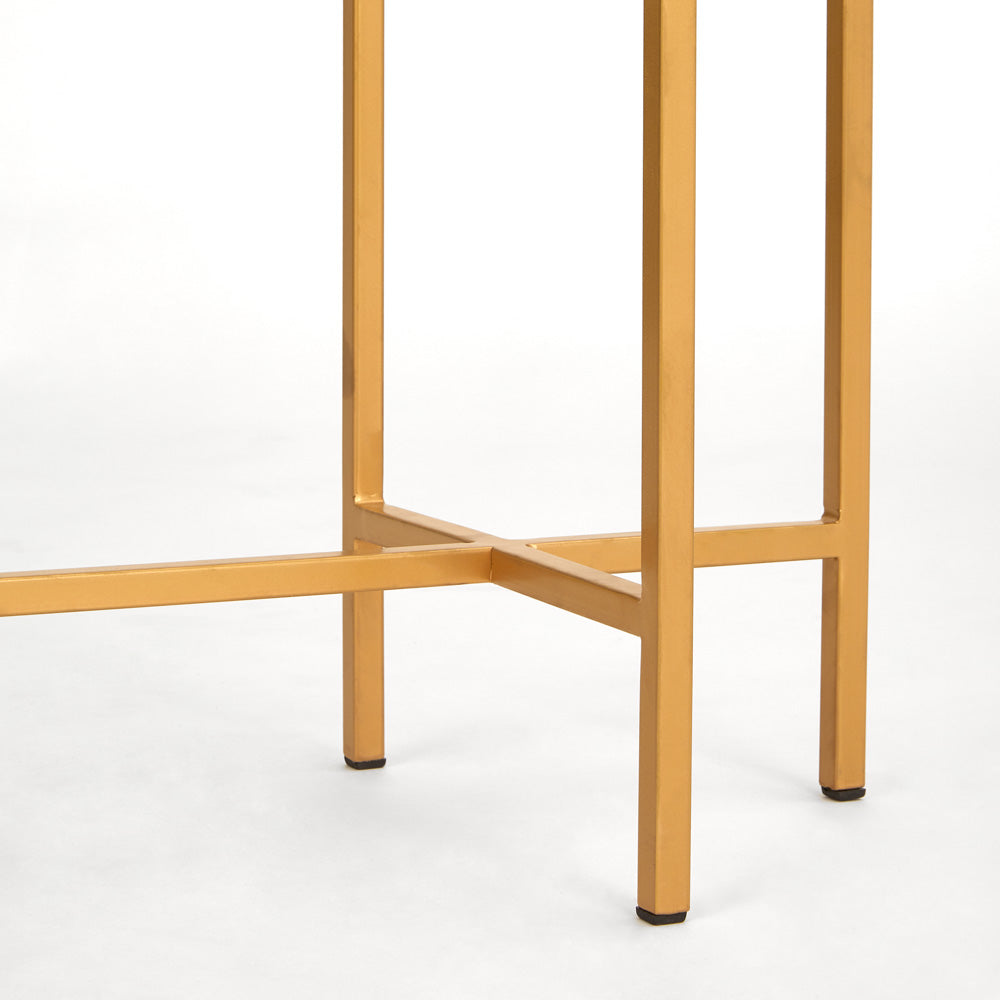 Table console avec plateau en verre Ida : cadre doré