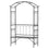 Arche de tonnelle de jardin féérique de 80 pouces de haut avec banc, treillis de Support pour plantes grimpantes d'extérieur en métal avec banc 2 places pour vignes de roses, noir
