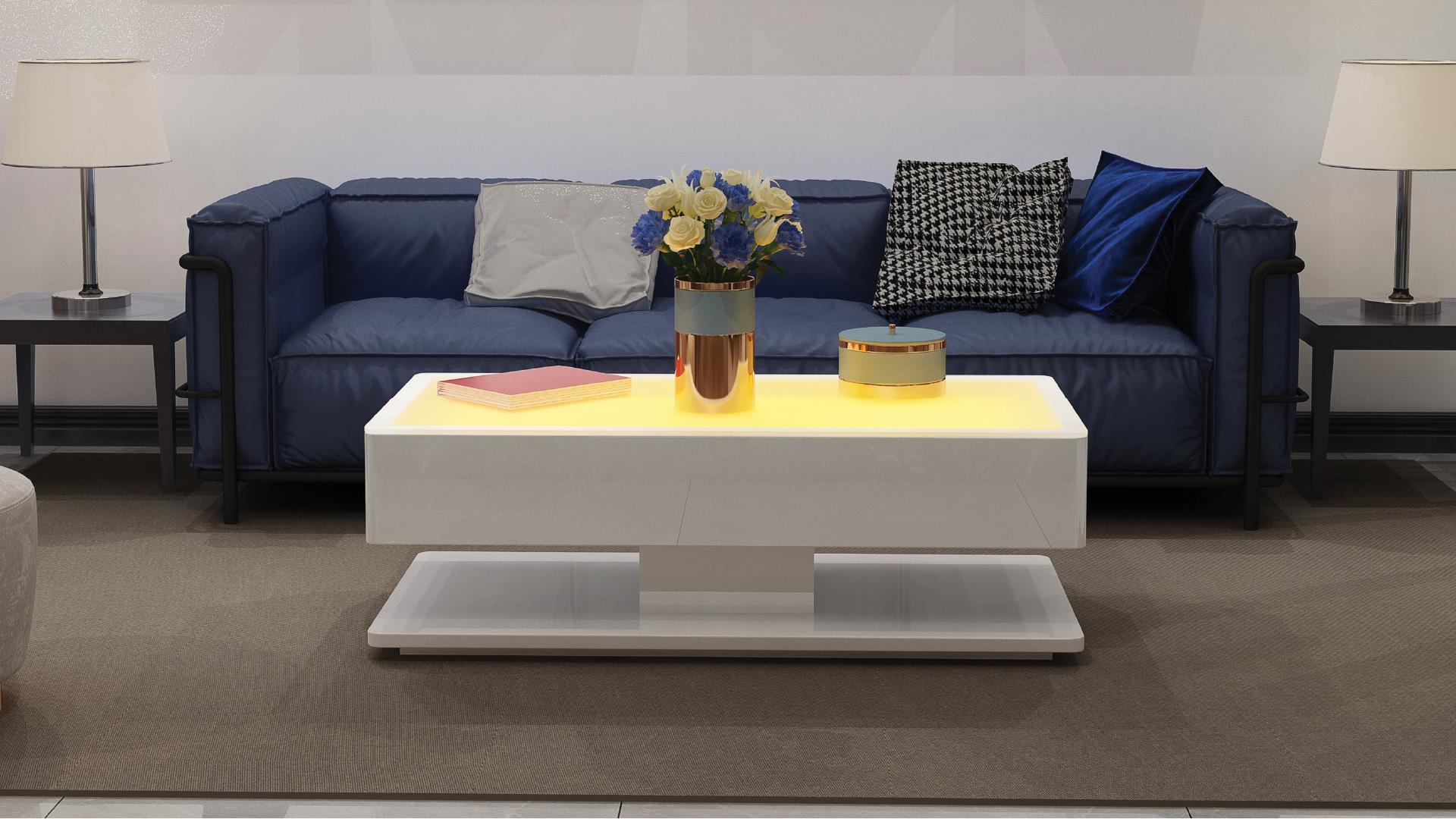 TABLE BASSE EMMA BLANCHE ( Meuble Mtl )