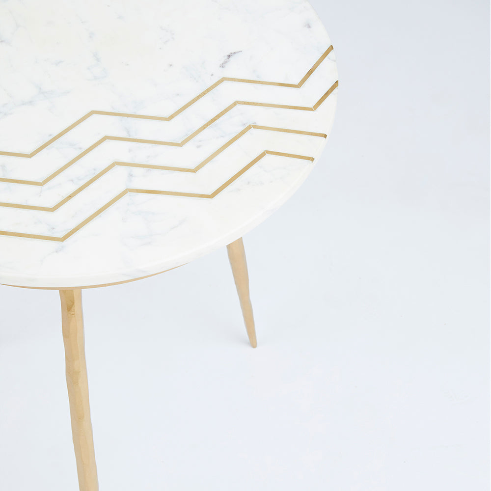 Tables de bout Belvin : marbre blanc