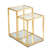 Table de bout dorée à plusieurs niveaux