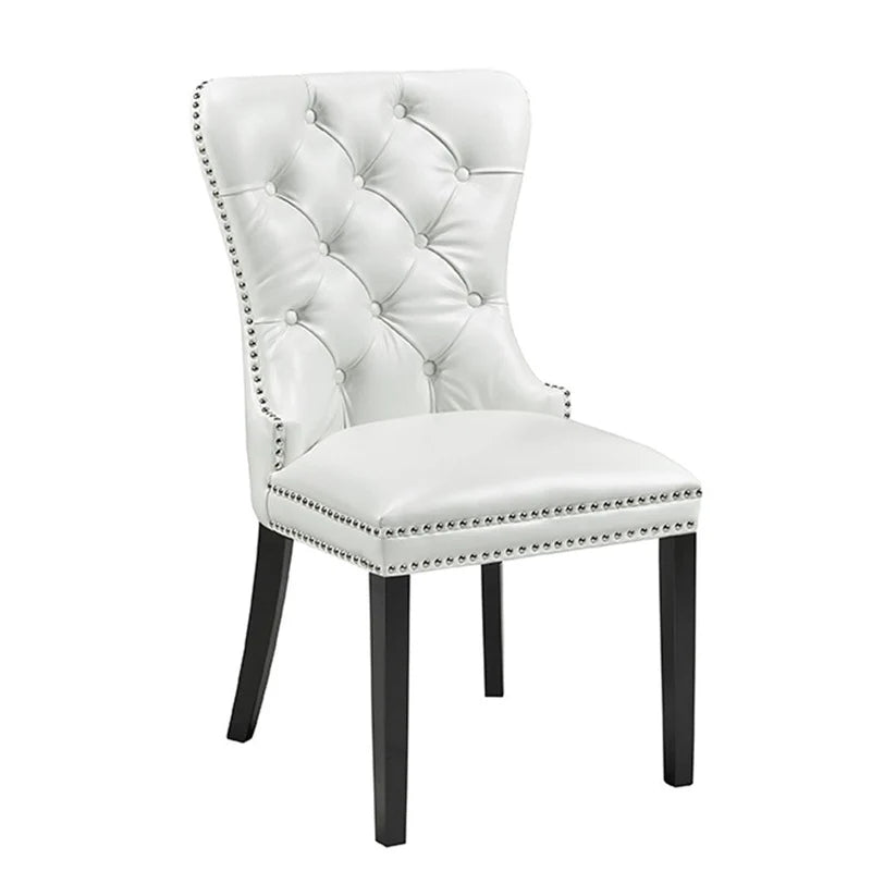 Chaise de salle à manger Euphoria en similicuir blanc